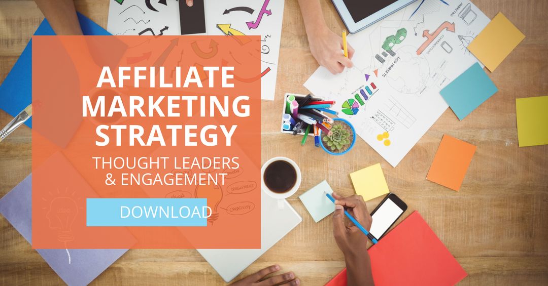 Team collaboration and affiliate marketing strategy concept