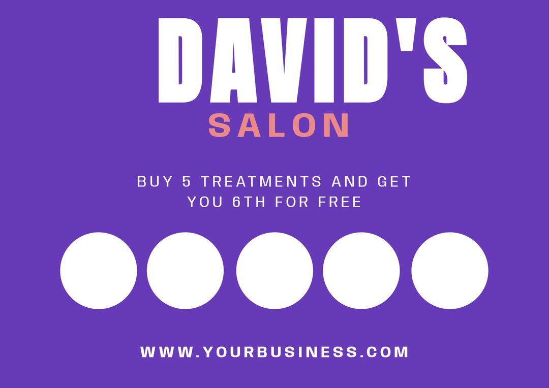 Salon Loyalty Reward Card with Promotional Offer for Free Treatment - Download Free Stock Templates Pikwizard.com