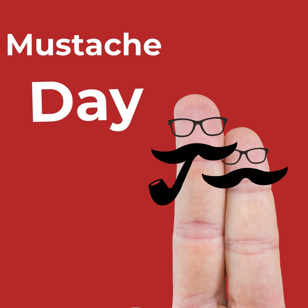 Finger Mustache and Glasses Celebrating Mustache Day