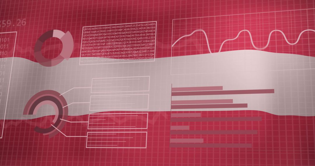 Digital Data Analysis Overlaid on Austrian Flag Design