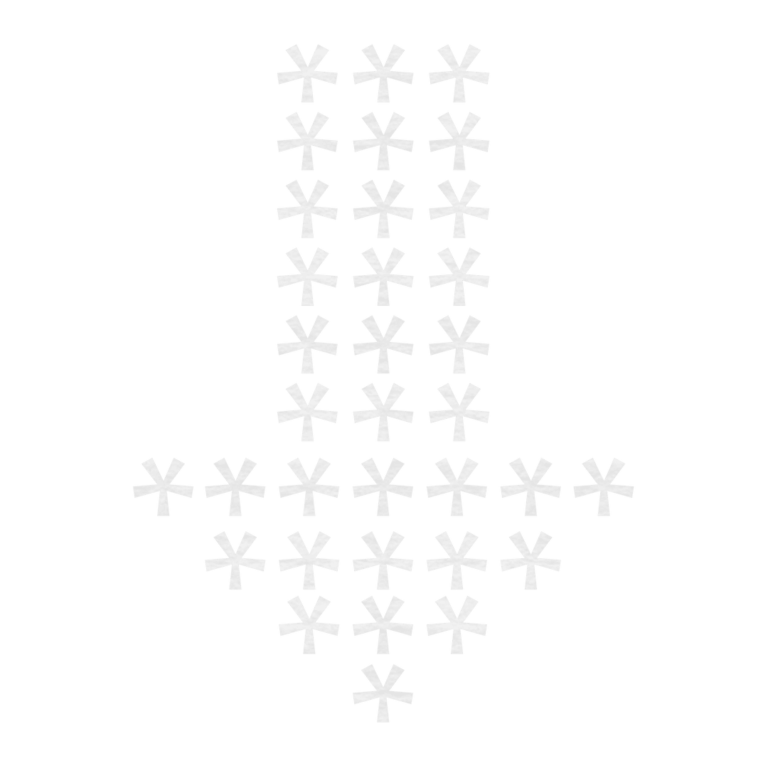 Digital Arrow Made of Stars on Transparent Background