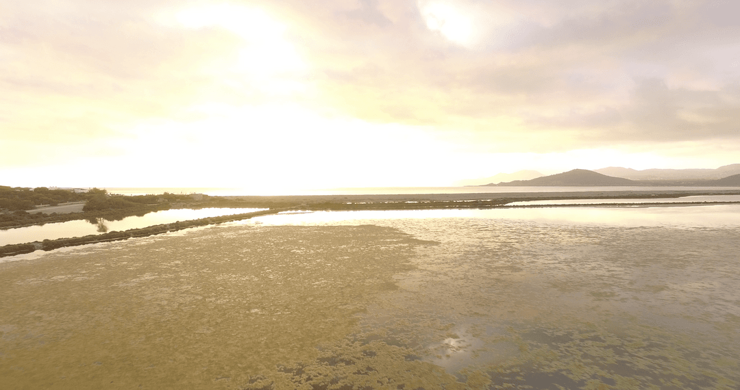 Tranquil Sea and Cloudy Sunset with Transparent Sky
