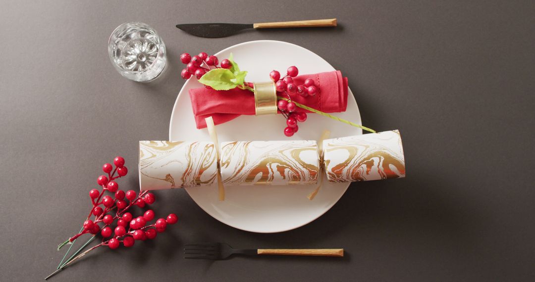 Christmas Table Setting with Festive Decor