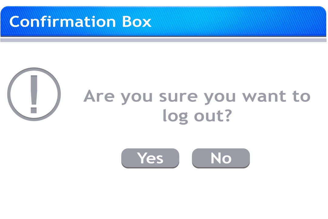 Transparent Digital Confirmation Box with Log Out Message - Download Free Stock Images Pikwizard.com