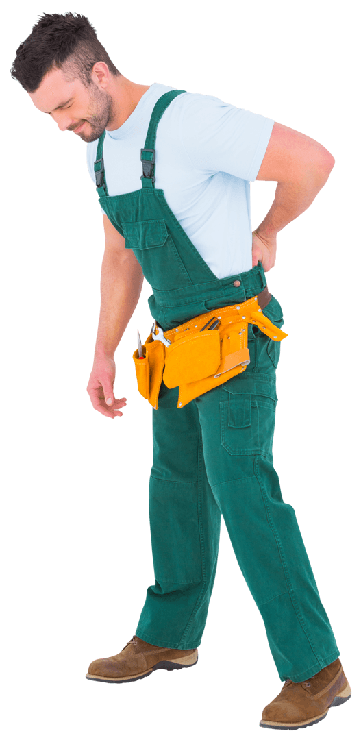 Transparent Carpenter Experiencing Back Pain
