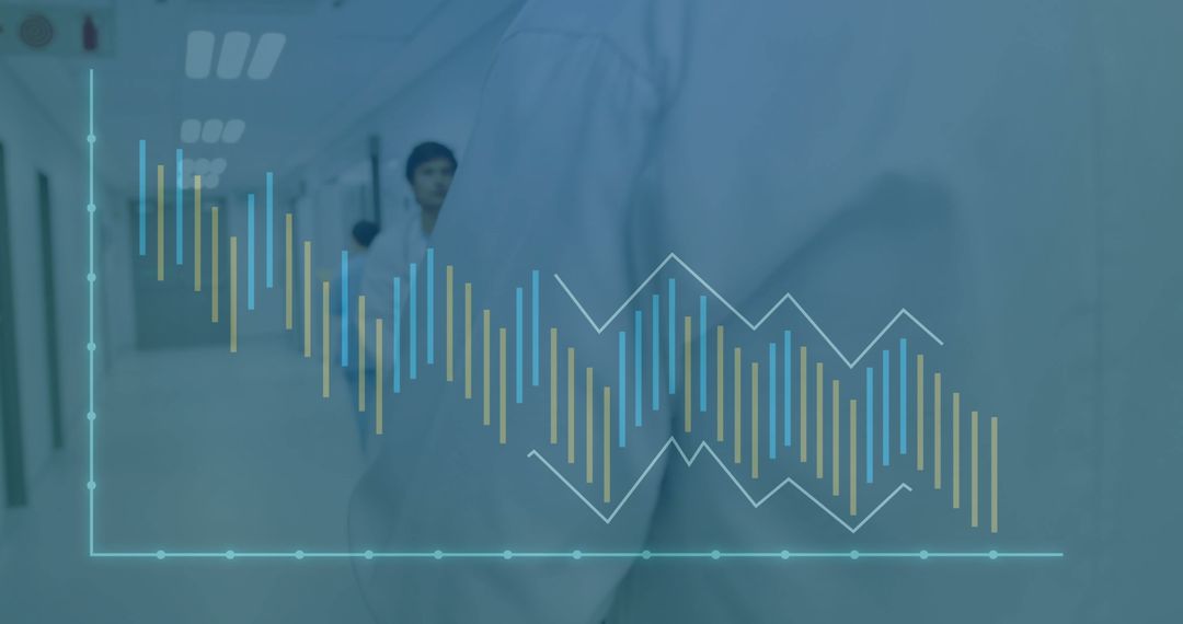 Doctors Analyzing Data Overlay in Hospital Corridor
