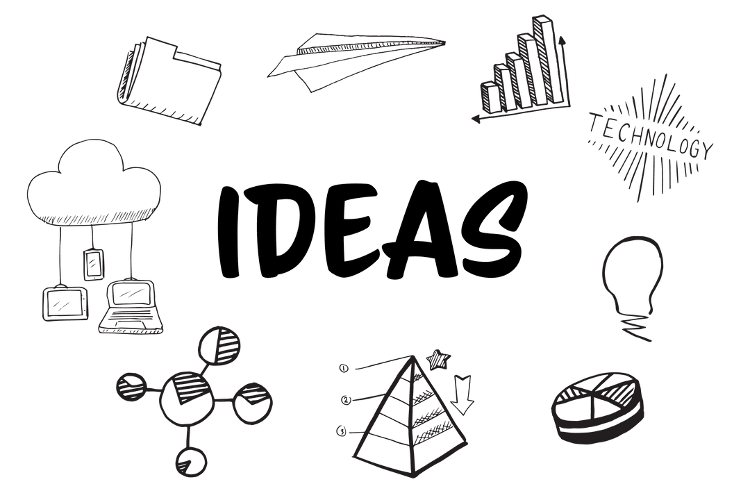 Creative Ideas Symbols on Transparent Background