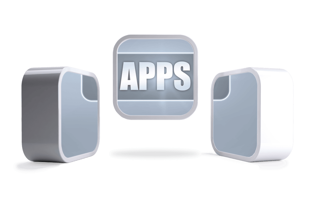 Transparent Apps Banner with Modern Abstract Screen Design