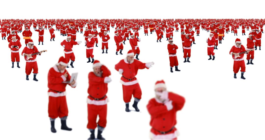 Hundreds of People Dressed as Santa Claus Performing Entertaining Activities - Free Images, Stock Photos and Pictures on Pikwizard.com