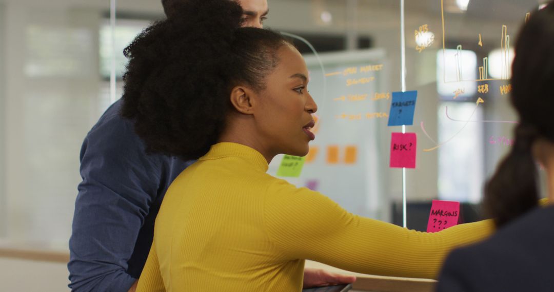 Business Professionals Collaborating on Office Whiteboard