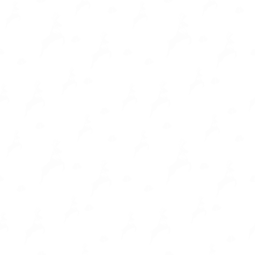 Pattern of White Reindeer on Transparent Background