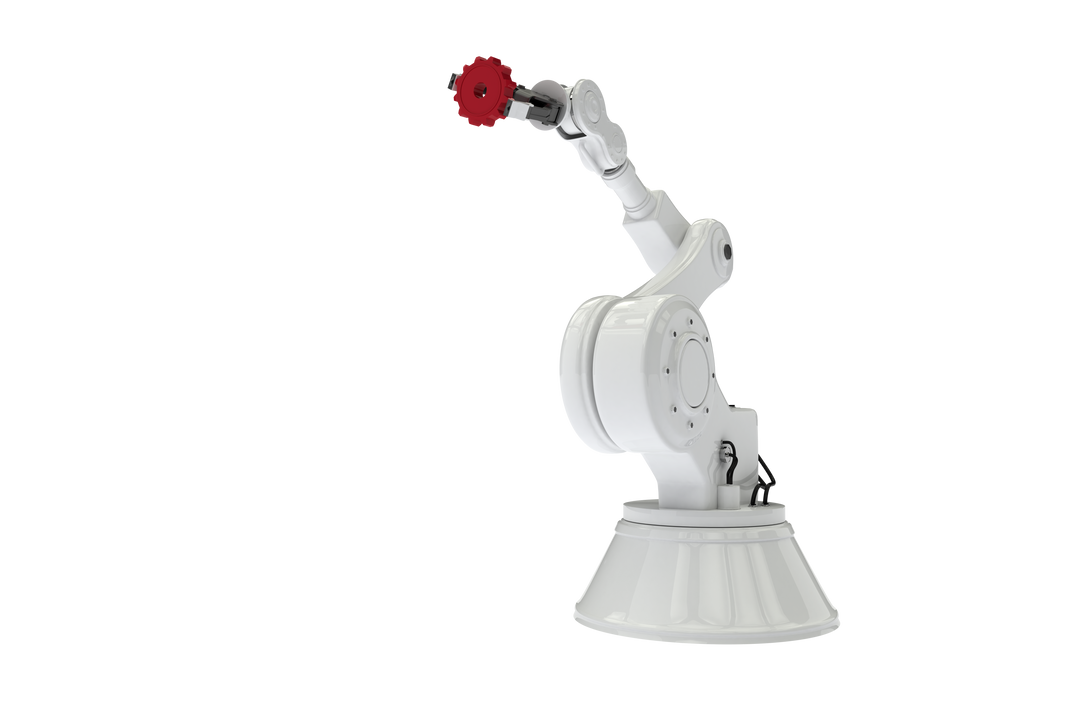 Transparent Industrial Robot Arm with Red Gear in Motion - Download Free Stock Images Pikwizard.com