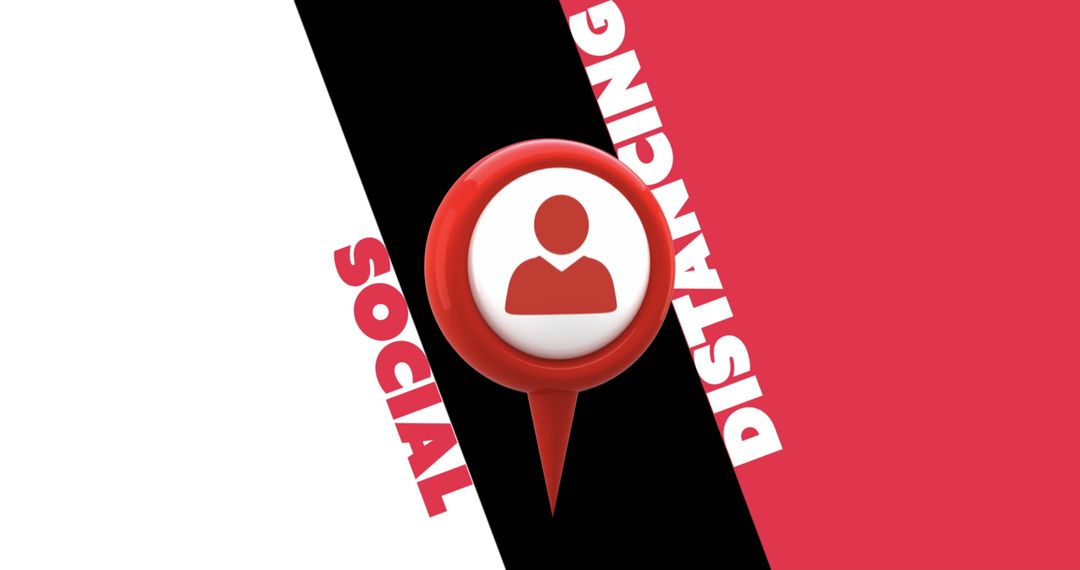 Social Distancing Icon on Bold Background Symbolizing Safety