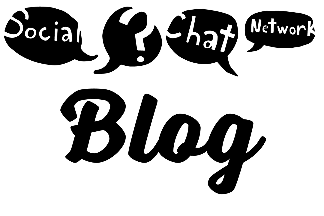 Transparent Digital Blog Text with Speech Bubbles