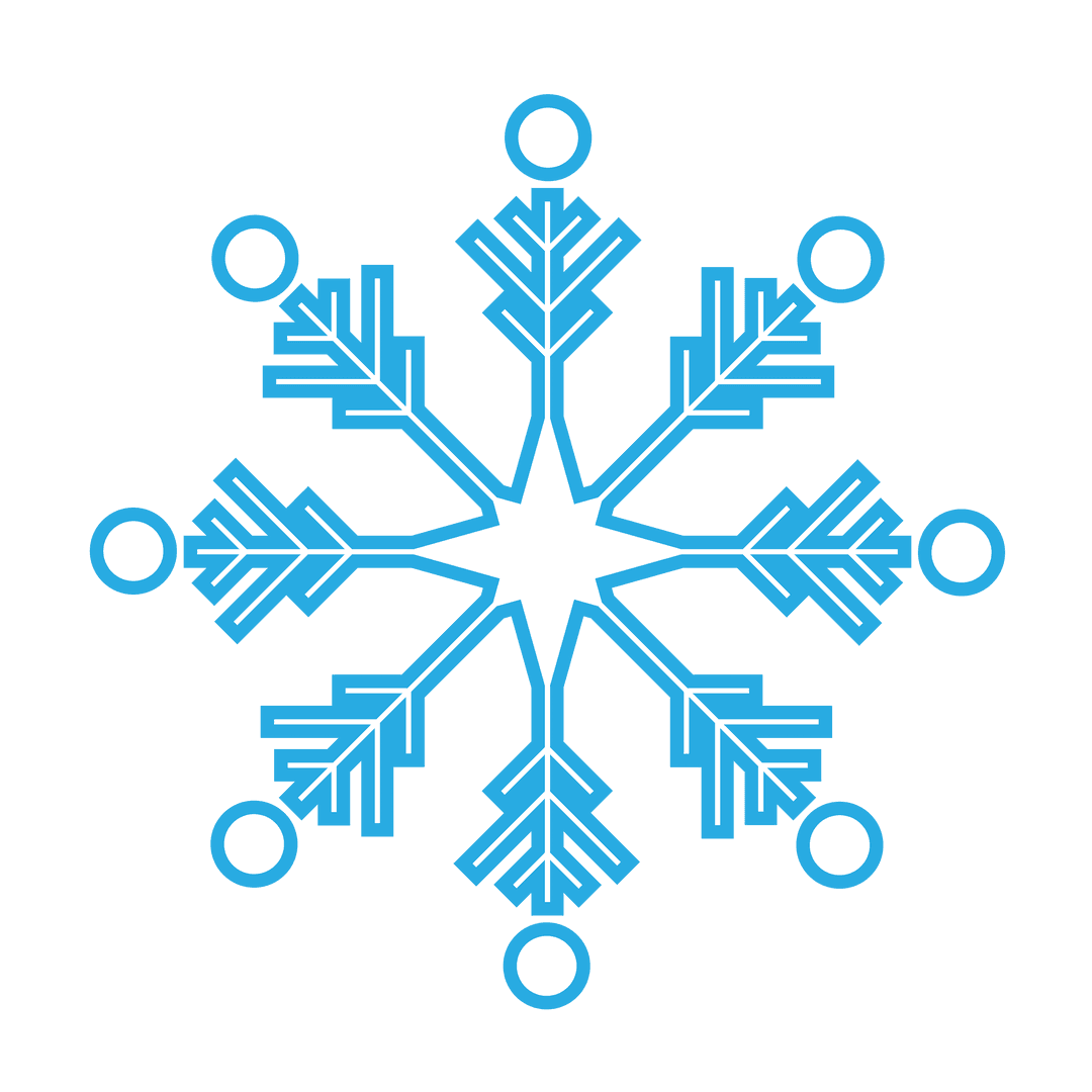 Transparent Digital Snowflake Design for Winter and Holiday Themes