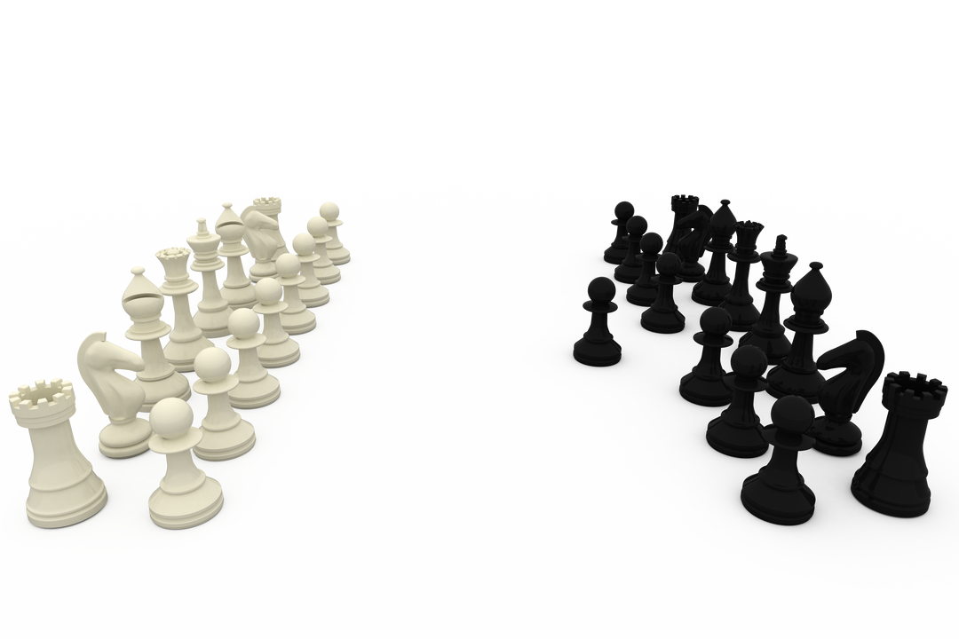 Transparent black and white chess pieces on plain background - Download Free Stock Images Pikwizard.com