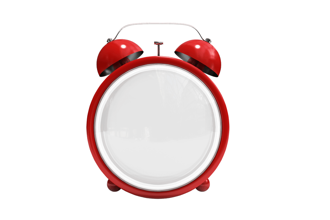 Digital Alarm Clock Illustration on Transparent Background