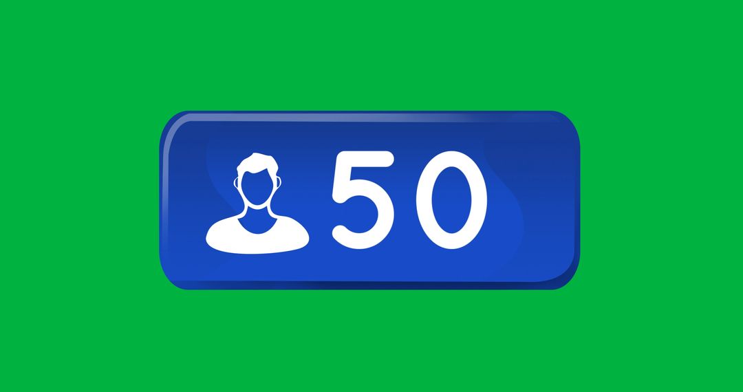 Social Media Friend Request Counter Icon on Green Background