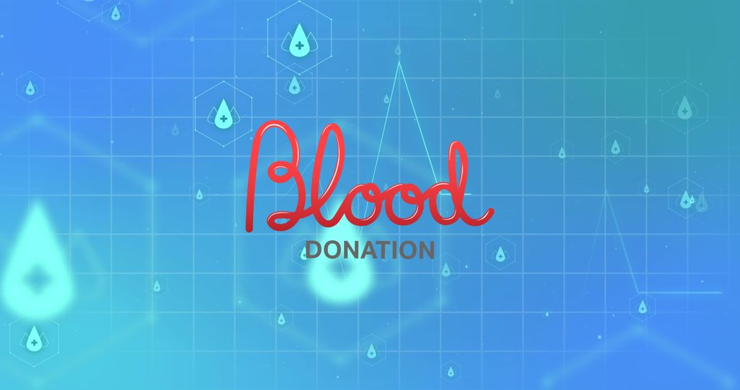 Digital Concept of Blood Donation with Medical Icons