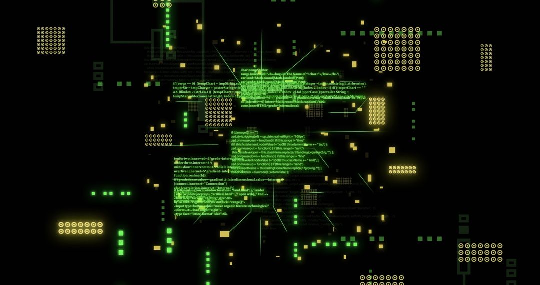 Green Digital Data Streams on Black Background