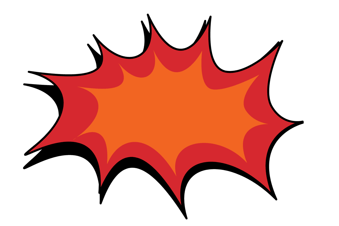 Vibrant Comic Speech Bubble on Transparent Background