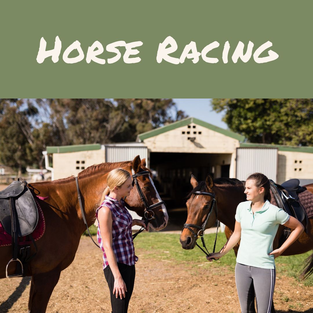 Young Female Friends Talking at Ranch with Horses - Download Free Stock Templates Pikwizard.com