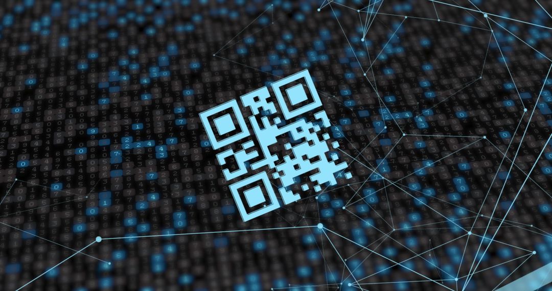 Digital Networking QR Code on Abstract Background