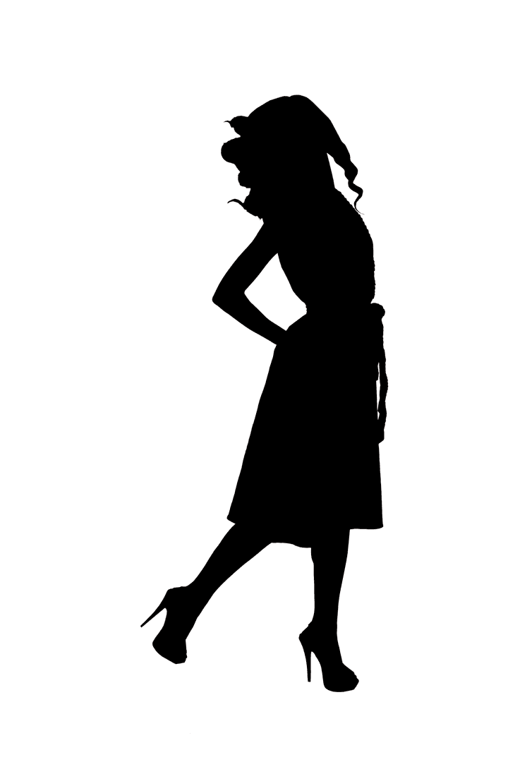 Silhouette of Businesswoman Standing on Transparent Background