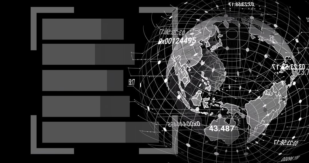 Futuristic Digital Globe with Numeric Codes on Tech Display
