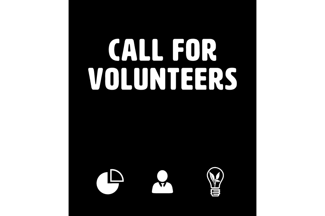 Call for Volunteers Text Design on Transparent Background