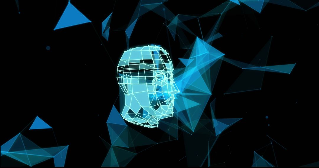 Digital Human Head with Futuristic Network Connections