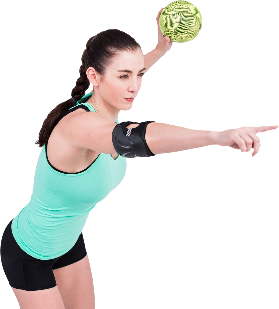 Transparent Athlete with Elbow Pad Throwing Handball - Download Free Stock Images Pikwizard.com