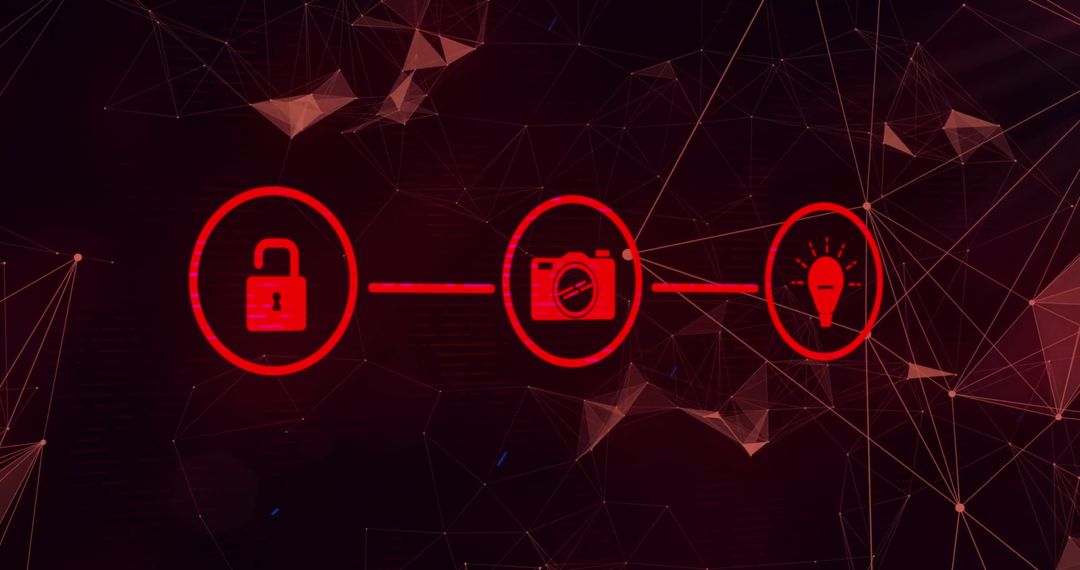 Digital Network with Security and Innovation Icons