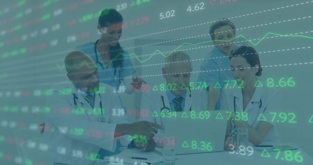 Medical Team Analyzing Data Together with Digital Technology