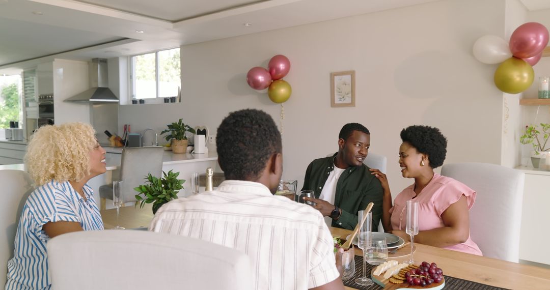 Friends Joyfully Socializing at Home