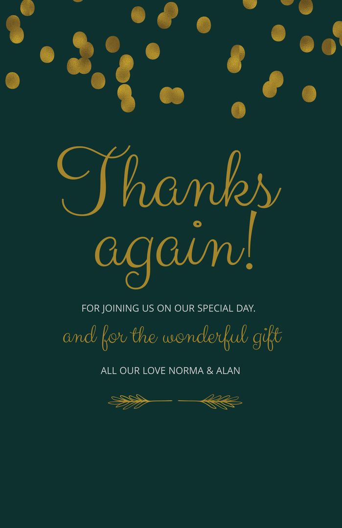 Elegant Thank You Card with Golden Bokeh and Heartfelt Message - Download Free Stock Templates Pikwizard.com
