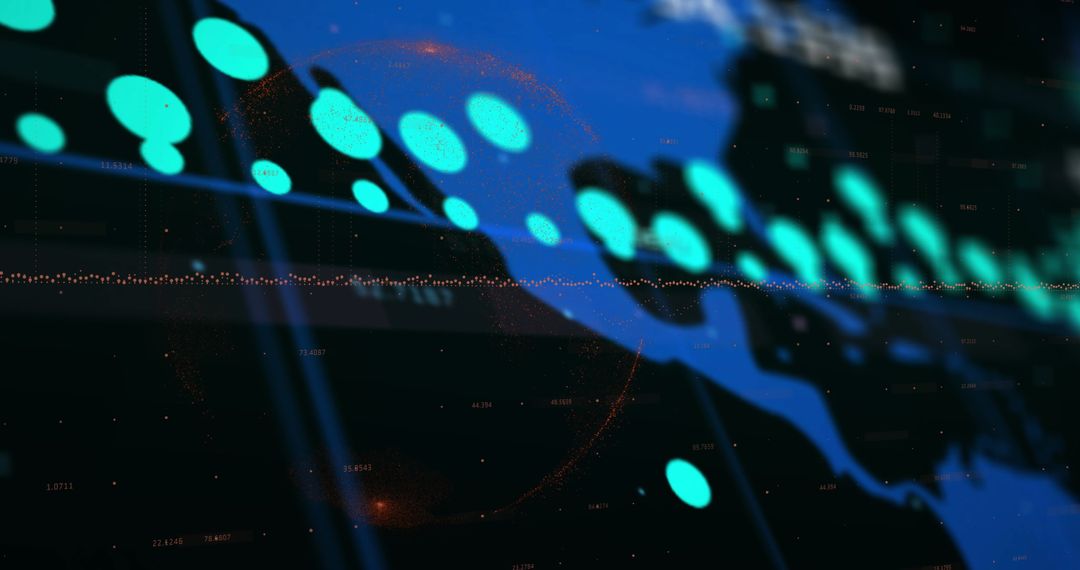 Financial Data Overlay on World Map Illustrating Global Economy