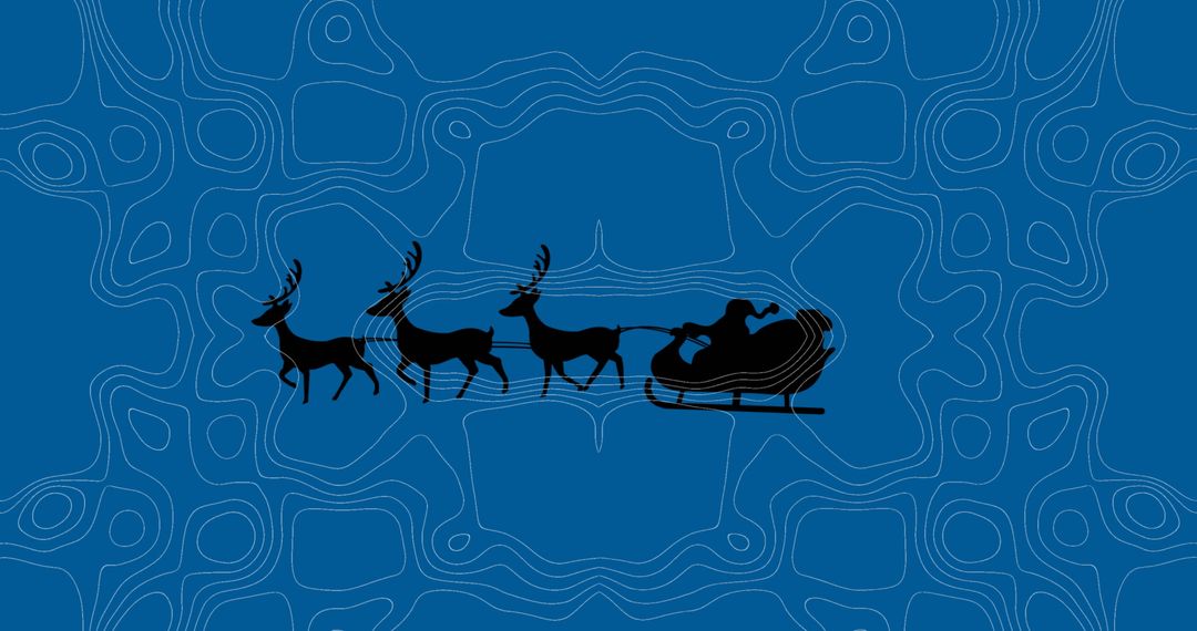 Christmas Santa and Reindeer Vector over Contoured Background