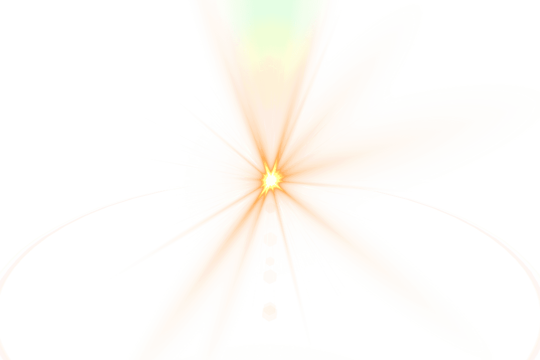 Conceptual Orange Light Burst on Transparent Background