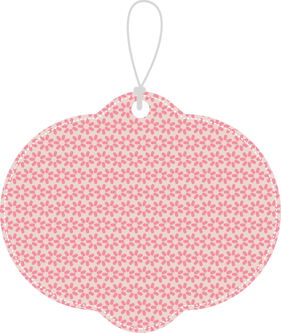 Elegant Pink Label with Copy Space on Transparent Background