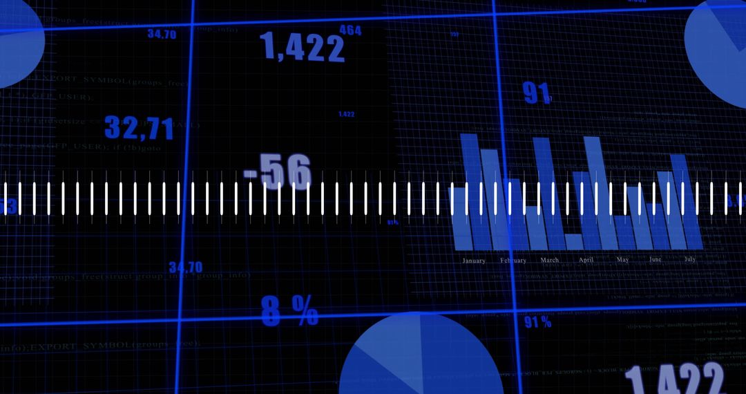 Financial Data Processing on Digital Grid Background