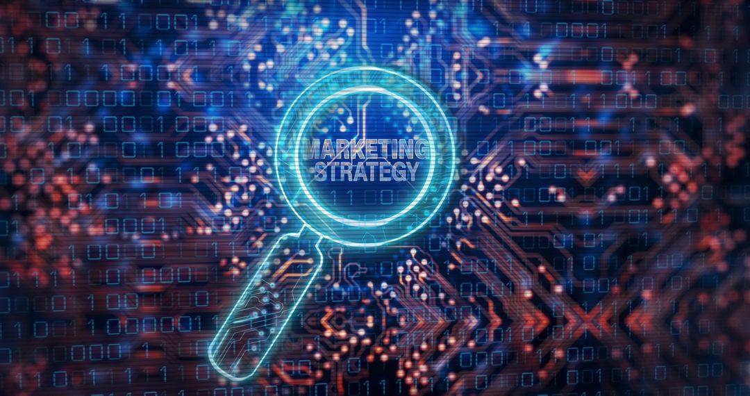 Digital Marketing Strategy Concept with Magnifying Glass