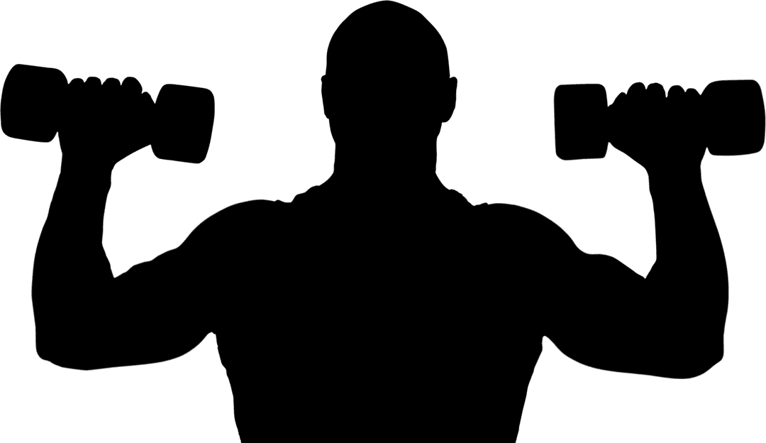 Barbell Lifting Silhouette on Transparent Background