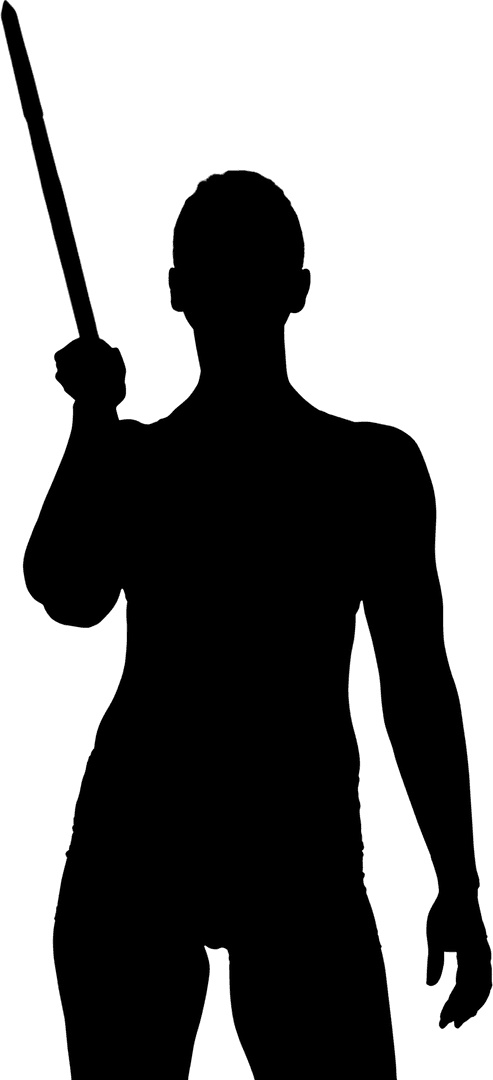 Silhouette of Woman Skiing on Transparent Background