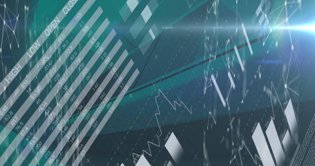 Digital Interface Depicting Data Processing and Statistics