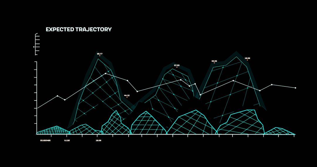 Futuristic Data Visualization on Black Background