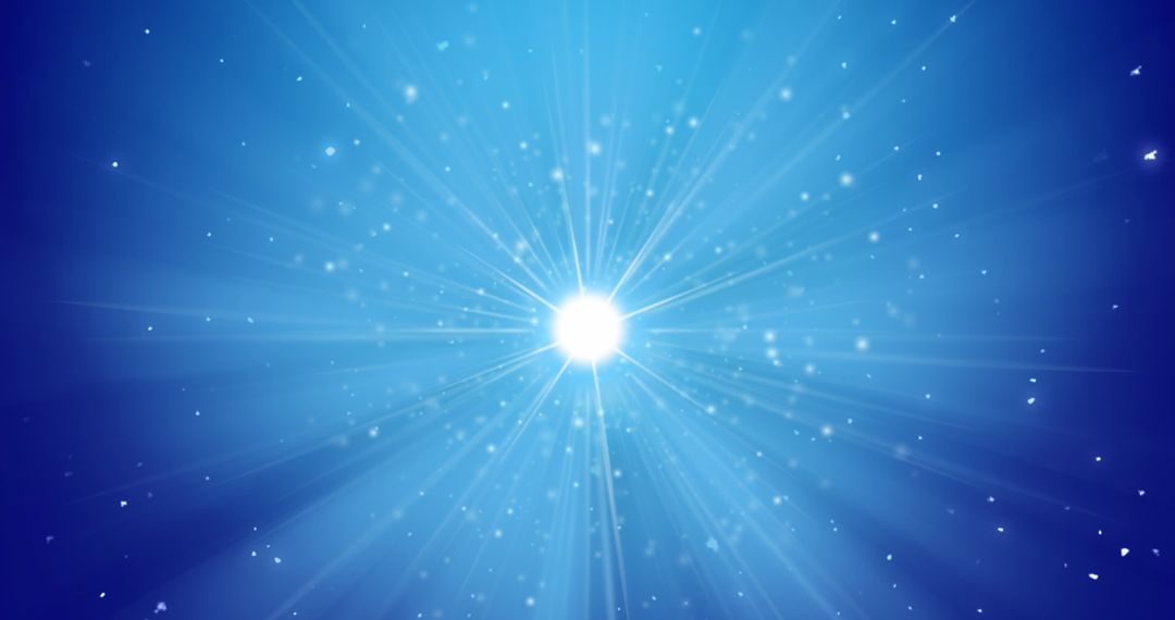 Radiating Light Burst in Cosmic Blue Gradient