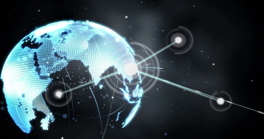 Digital Globe with Connected Nodes Illustrating Global Network