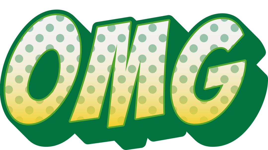 Transparent OMG Comic Text Banner with Green Dots - Download Free Stock Images Pikwizard.com