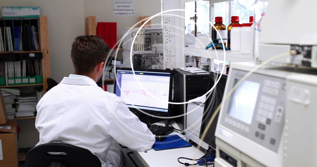 Scientist Analyzing Data in Modern Laboratory